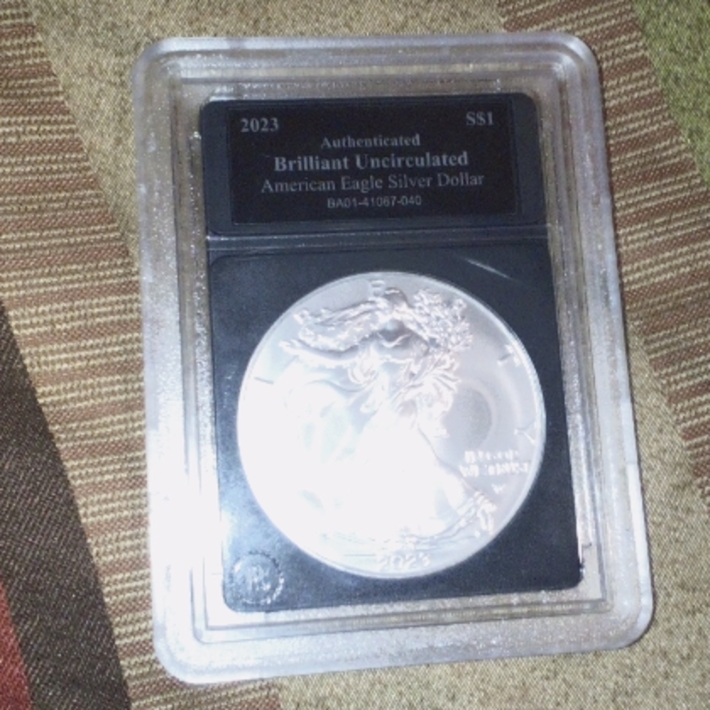Authenticated American eagle silver dollar